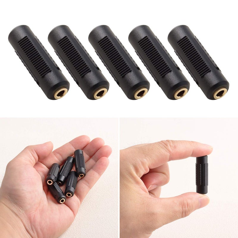 SAISN 3.5mm Stereo Jack to 3.5mm Stereo Jack Adapter Connectors Stereo Coupler Female to Female Gold Plated (Pack of 5) - Image 4